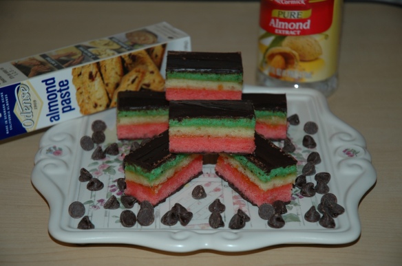 Venetians / Rainbow Cookies / Tri Color Cookies by Bakewell Junction