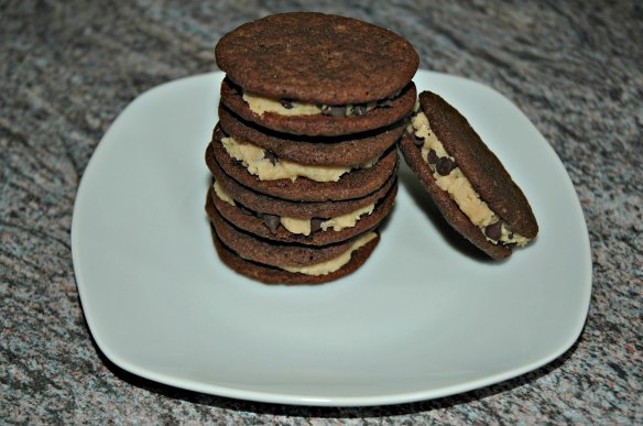Chocolate Chip Cookie Dough filled Chocolate Sandwich Cookie | Bakewell Junction